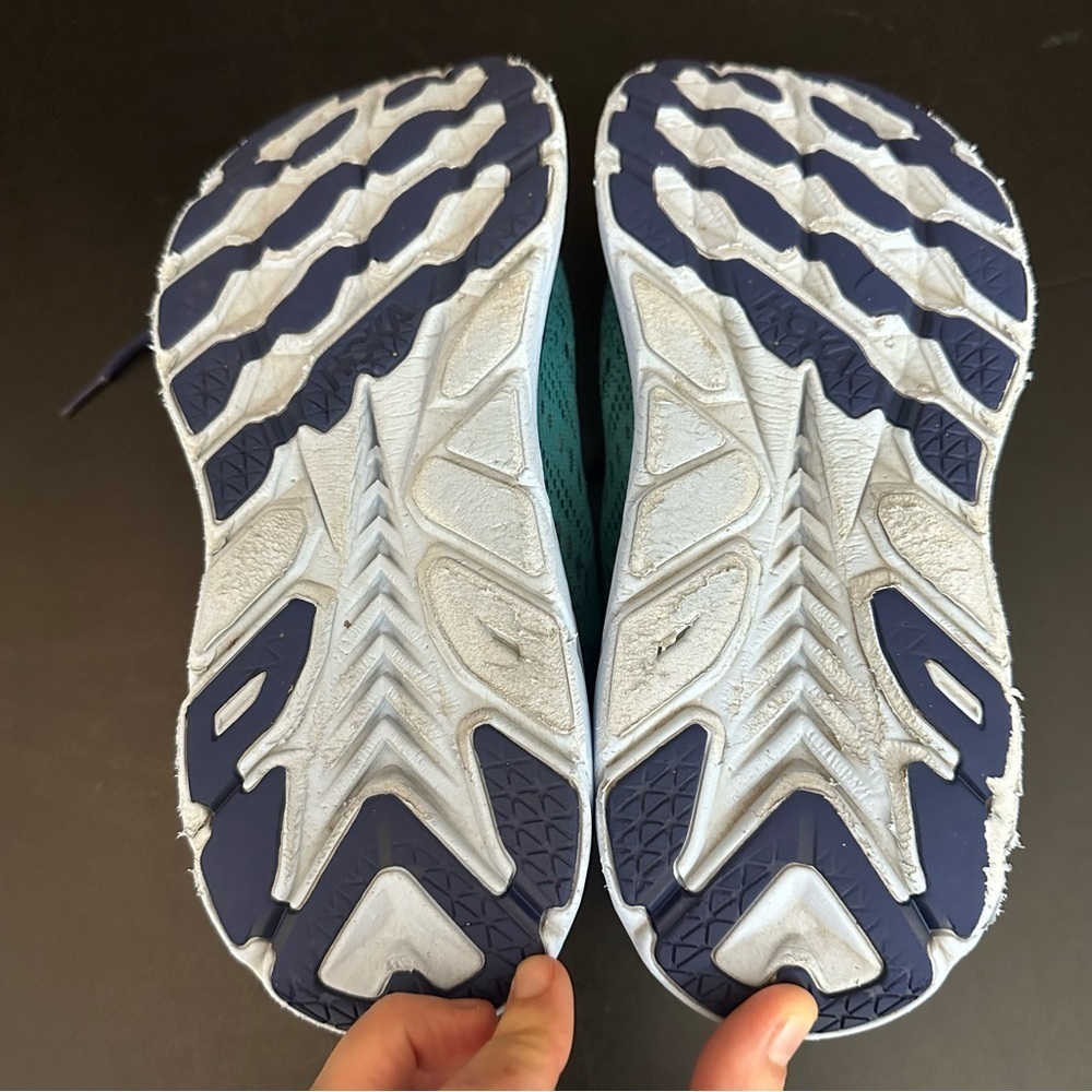 Hoka One One Clifton 8 Men Size 9D Blue Turquoise Athletic Running Shoes Sneaker - Picture 12 of 13